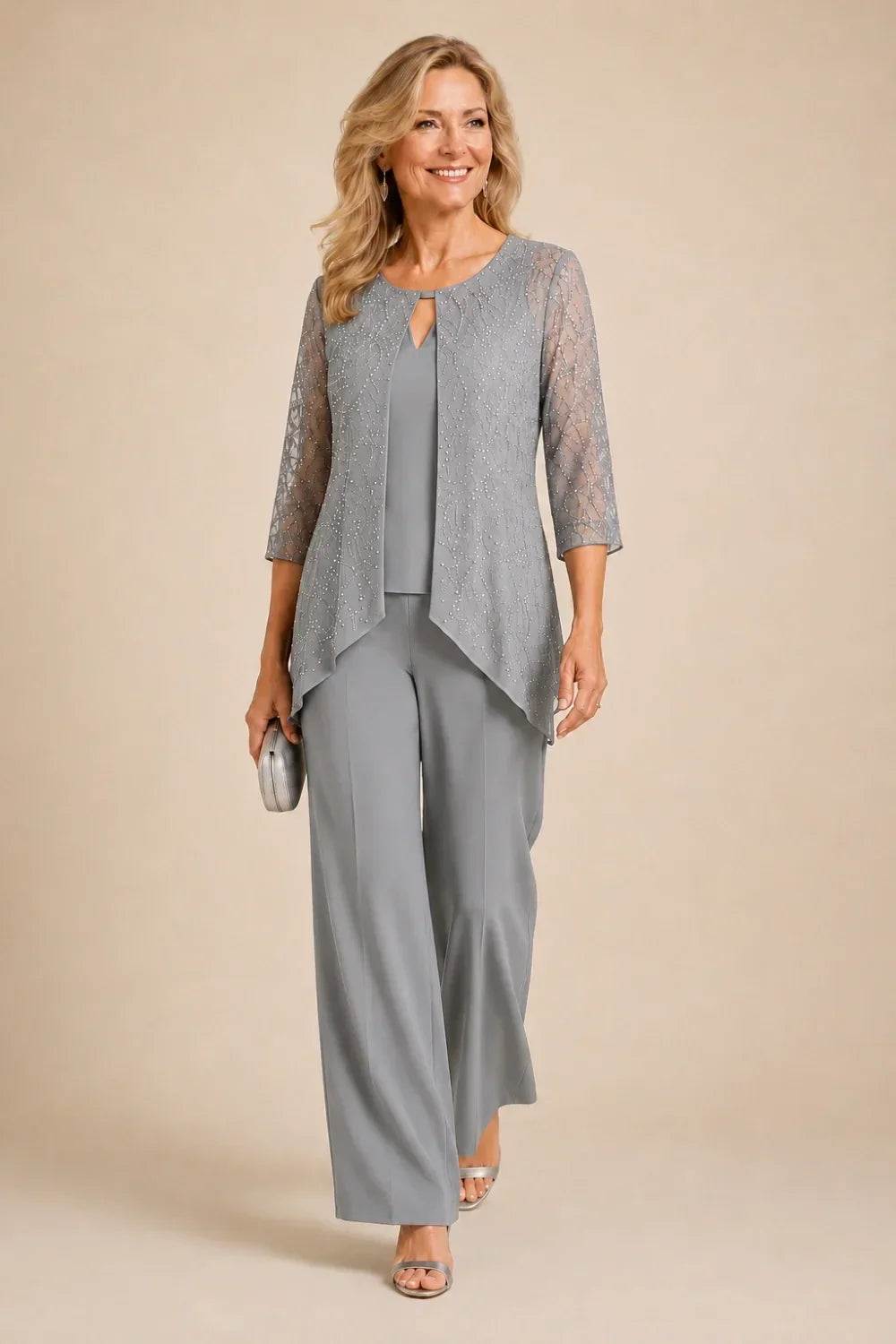 Marisol | Beaded Lace Pant Suit