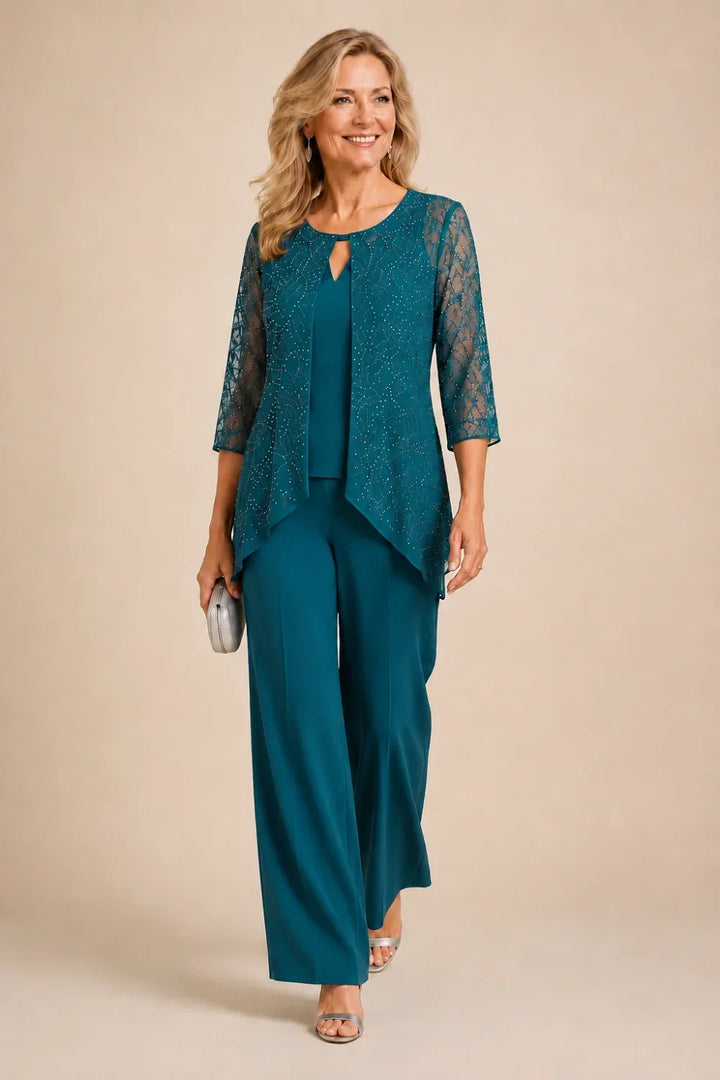 Marisol | Beaded Lace Pant Suit