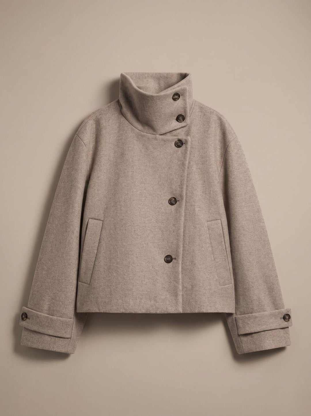 Victoria | High Neck Stand Collar Short Coat