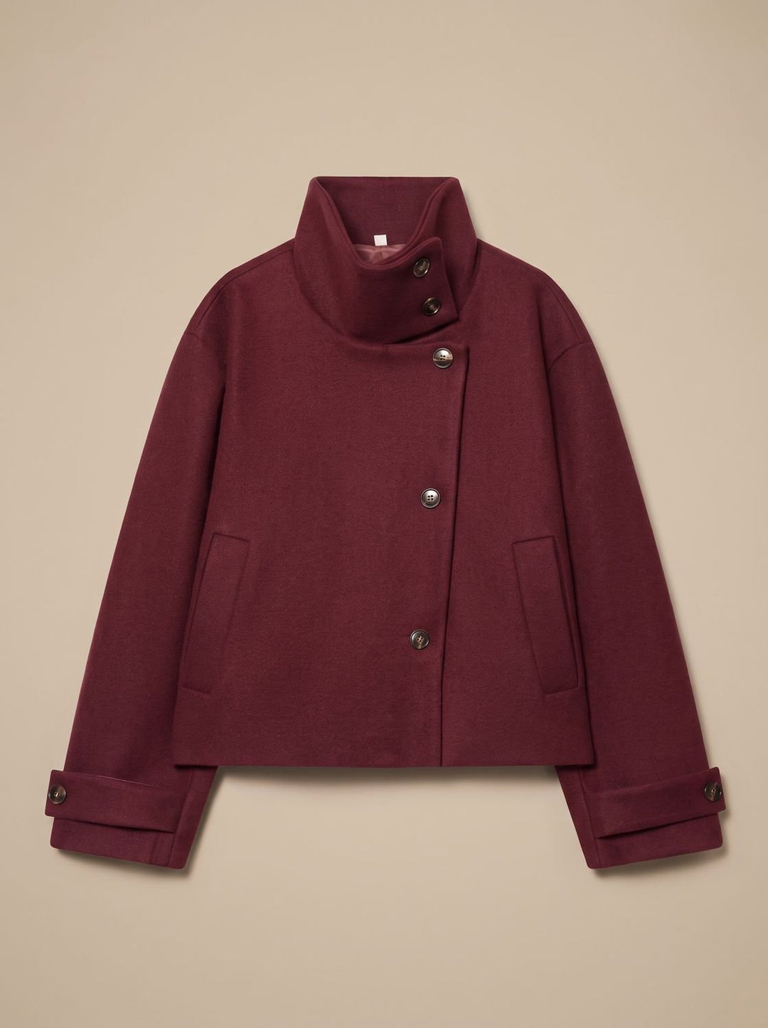Victoria | High Neck Stand Collar Short Coat