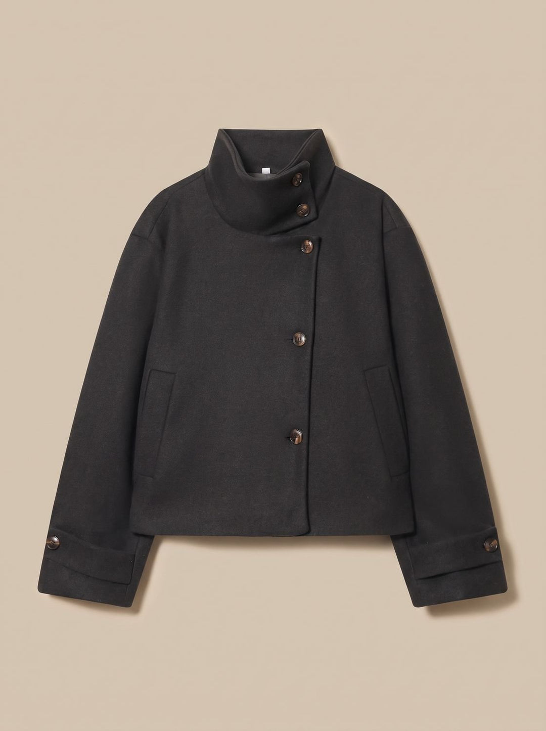 Victoria | High Neck Stand Collar Short Coat