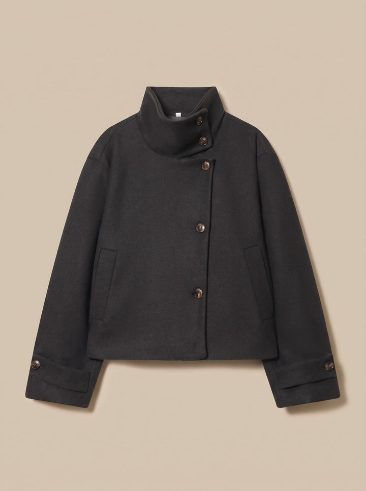 Victoria | High Neck Stand Collar Short Coat