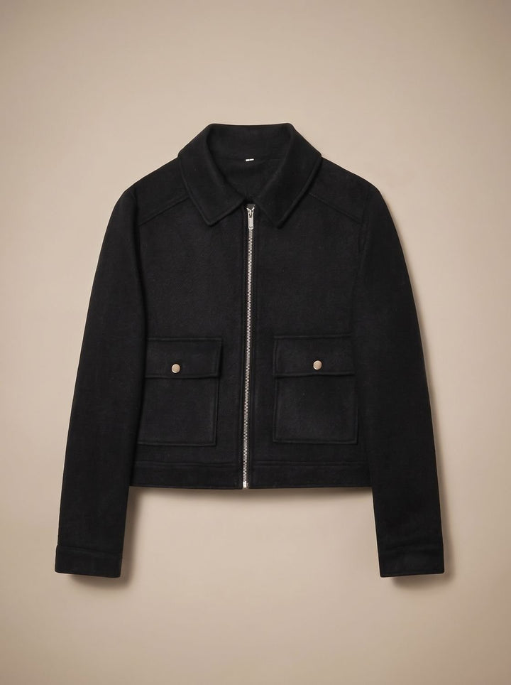 Victoria | High Neck Stand Collar Short Coat
