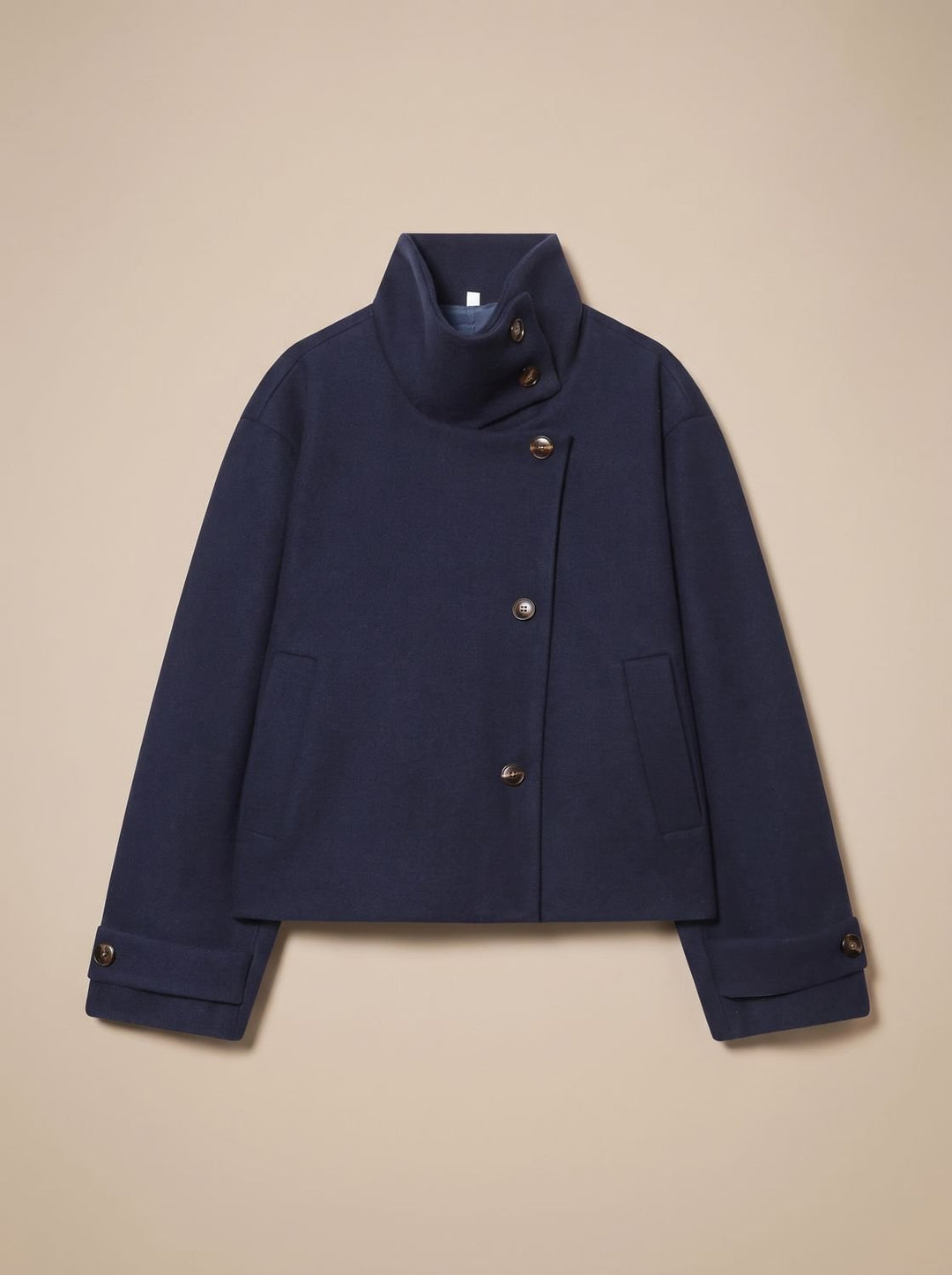 Victoria | High Neck Stand Collar Short Coat