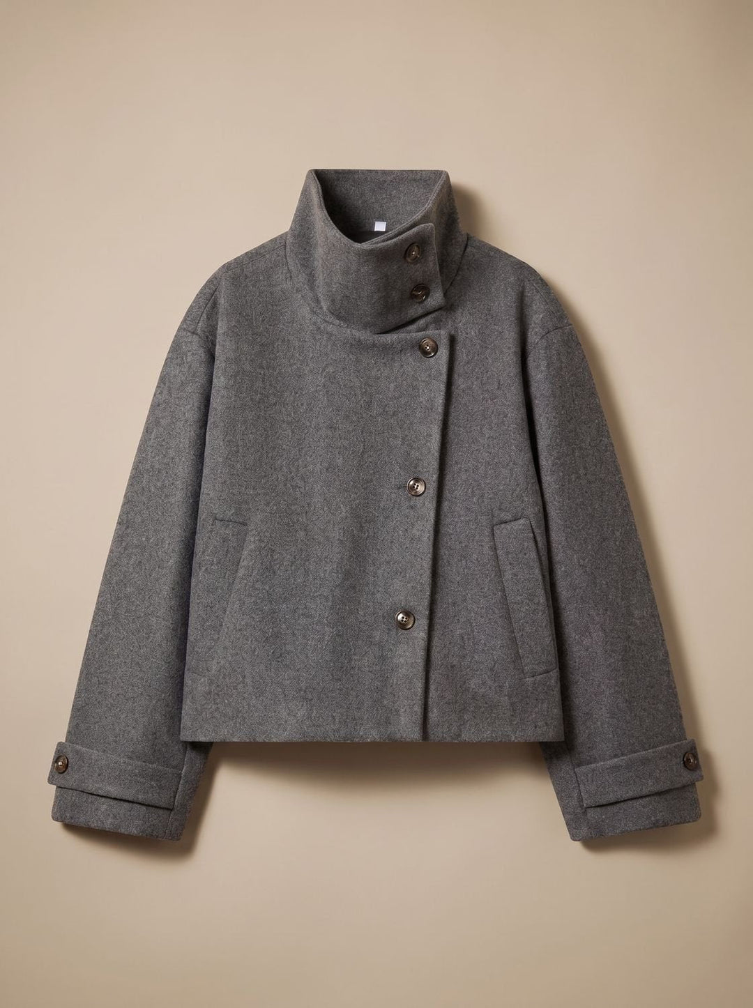 Victoria | High Neck Stand Collar Short Coat