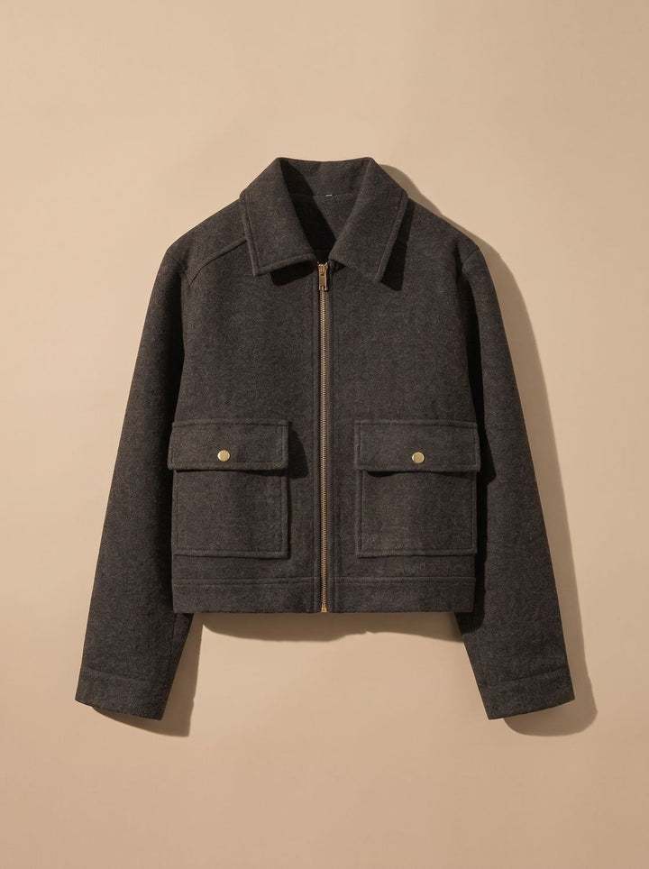 Victoria | High Neck Stand Collar Short Coat