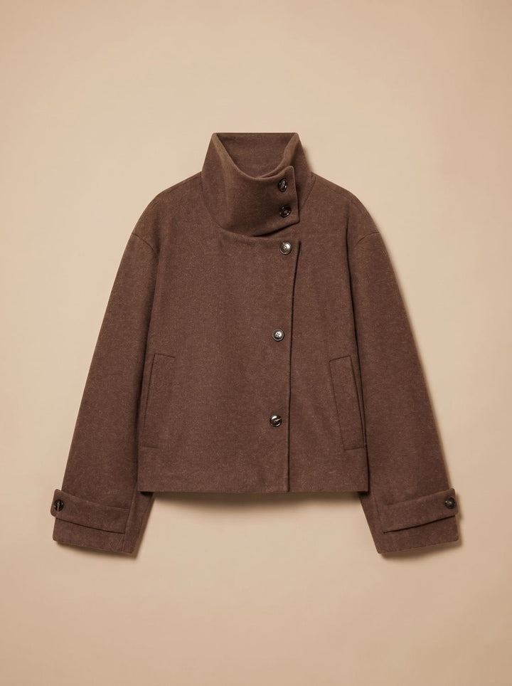 Victoria | High Neck Stand Collar Short Coat