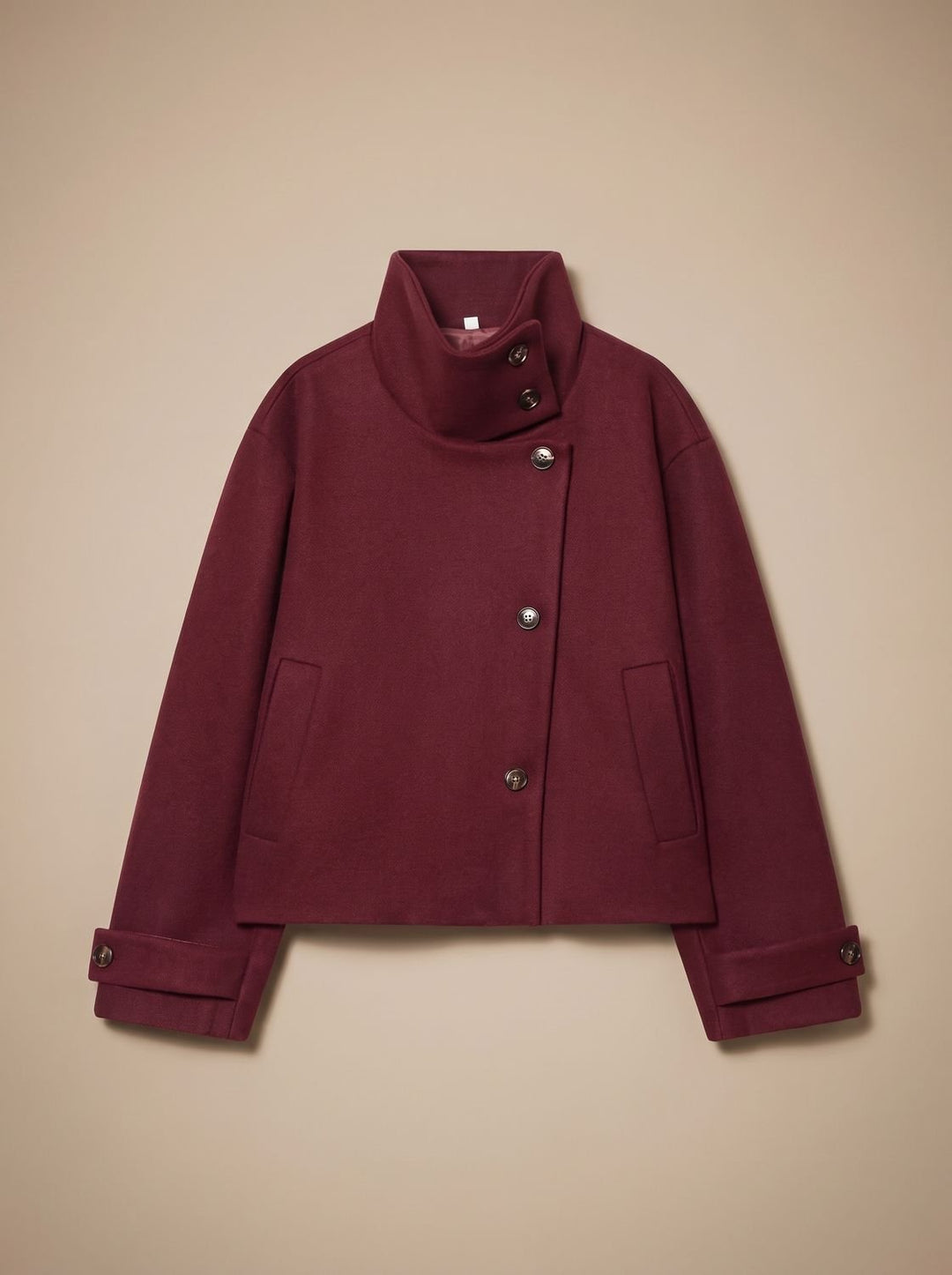 Victoria | High Neck Stand Collar Short Coat