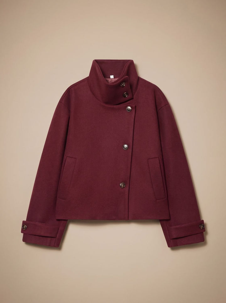 Victoria | High Neck Stand Collar Short Coat