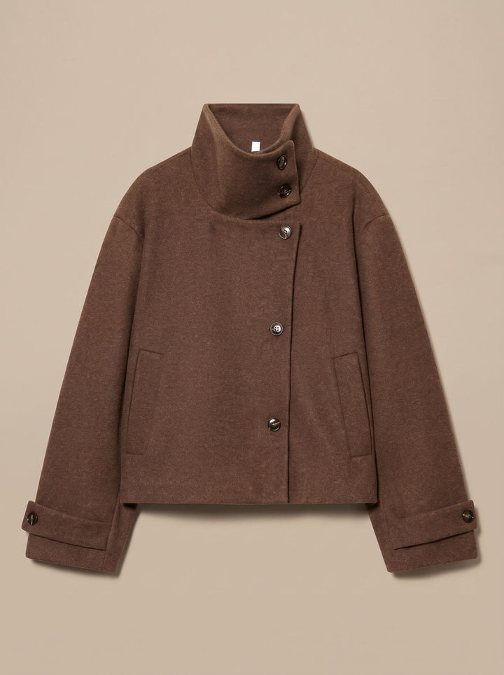 Victoria | High Neck Stand Collar Short Coat