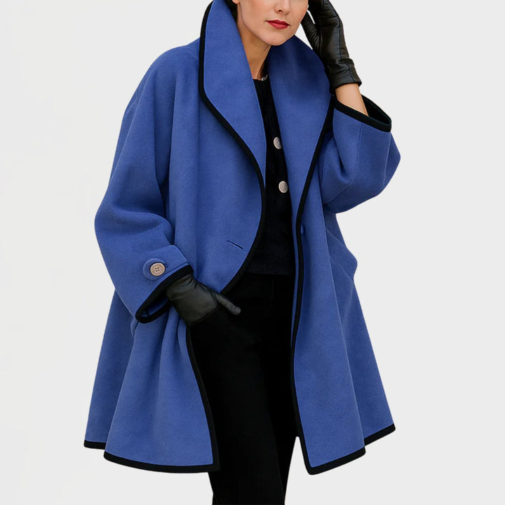 Eleanor | Women's Oversized Contrast-Trim Coat