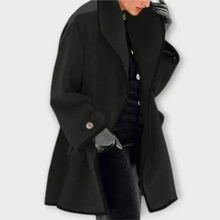 Eleanor | Women's Oversized Contrast-Trim Coat